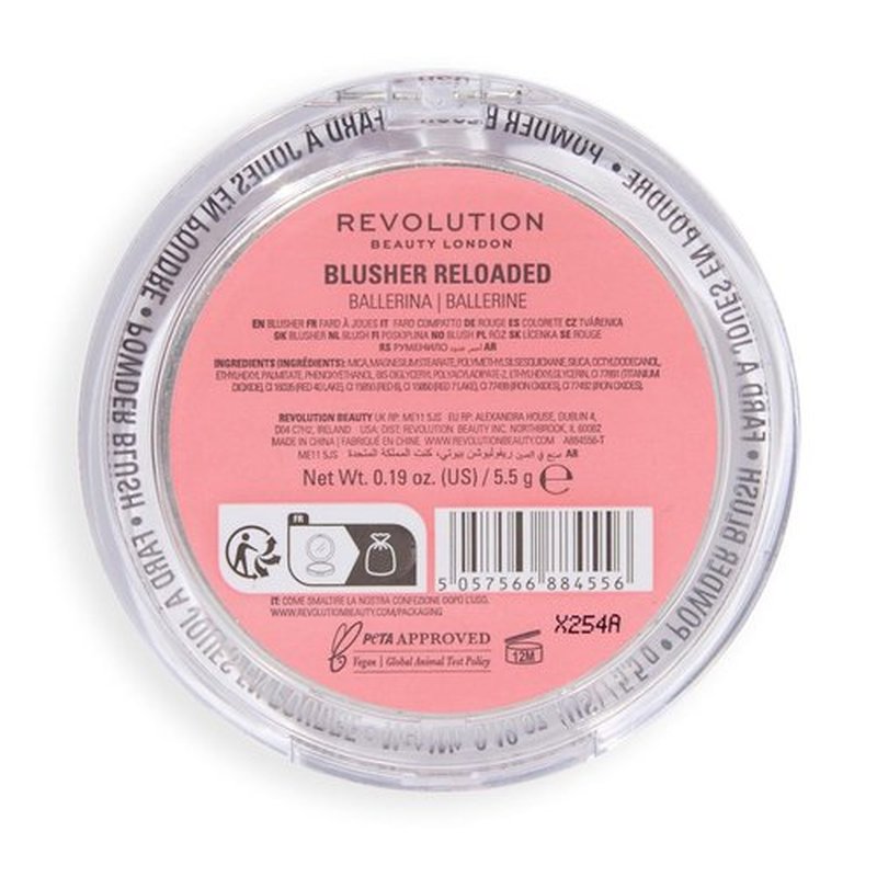 Revolution Blusher Reloaded - Talc-Free Matte Powder Blush for Cheeks | Rich Pigment, Vegan, Ballerina
