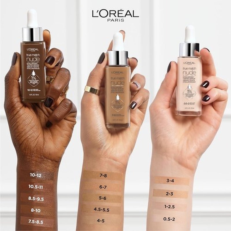 L'Oreal Paris True Match Nude Hyaluronic Tinted Serum Foundation - Lightweight Hydration, Very Light 0.5-2, 1 fl. oz.