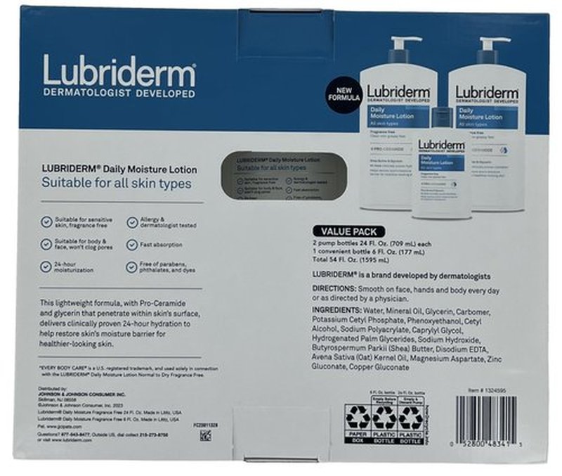 Lubriderm Daily Moisture Lotion Fragrance Free 3-pack