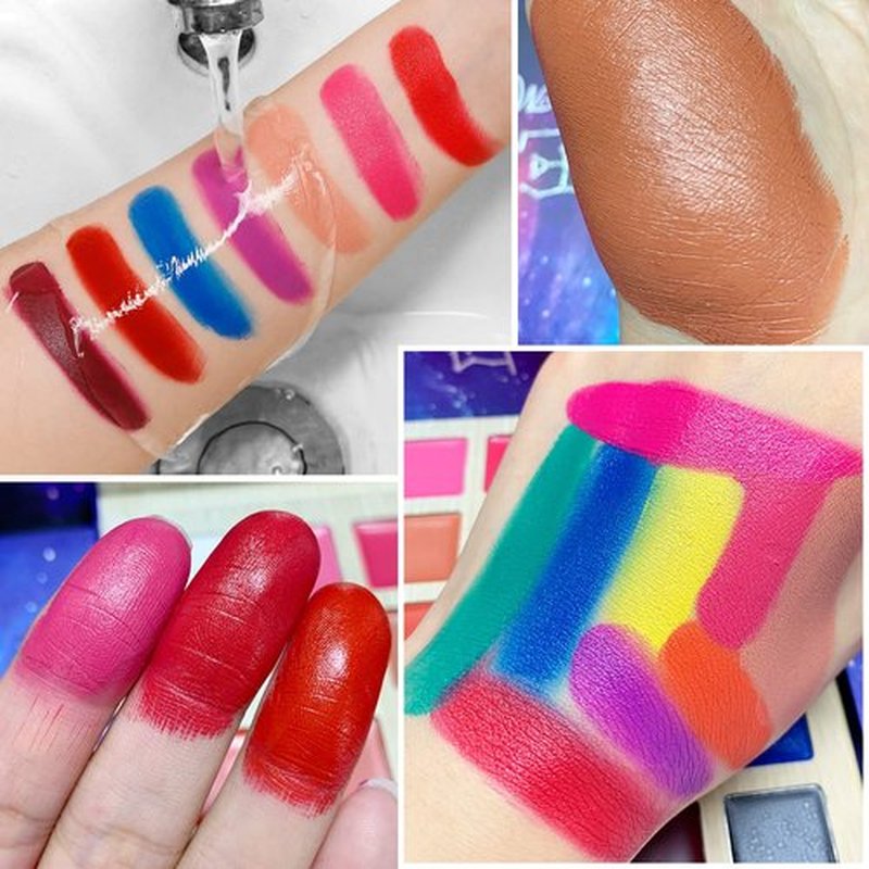 DE'LANCI Lipstick Palette Nude Red Peach Pink Shades 25 Color, Professional Moisturizing Lip Gloss, Long Lasting Soft Smooth Lipstick Pallet Waterproof, Pigmented Halloween Face Paint Costume Makeup