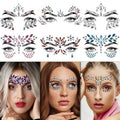 EMOME 12 Sets Face Gems Glitter, Face Eye Body Jewels Rhinestones for Women Makeup, Face Gem Nail Stickers for Fairy Butterfly Glitter Rave Outfit Accessories