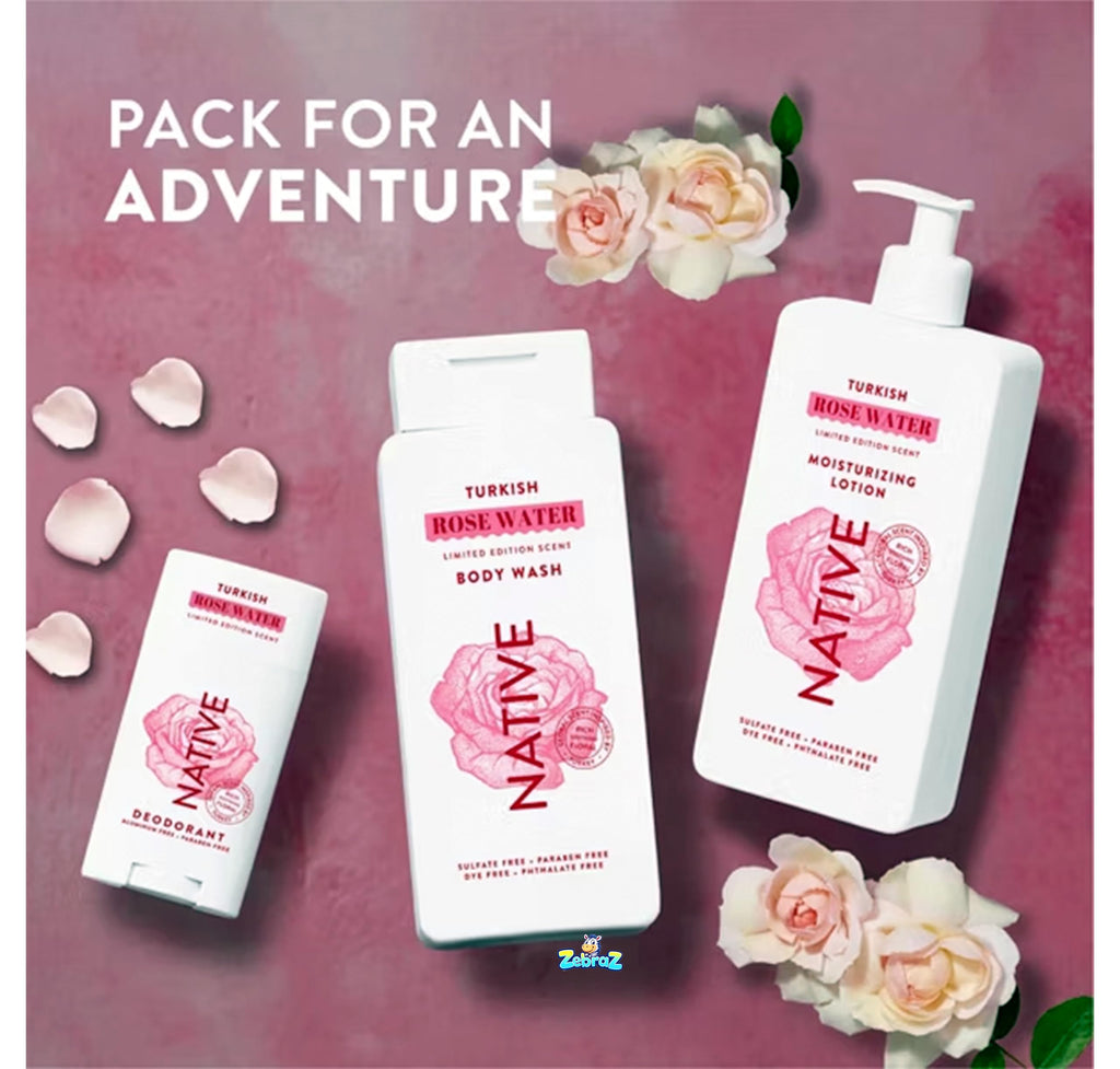 Native - Passport Limited Edition Global Flavors Sulfate-Free Body Wash - Turkish Rose Water - 18 fl oz - Pack Of 02