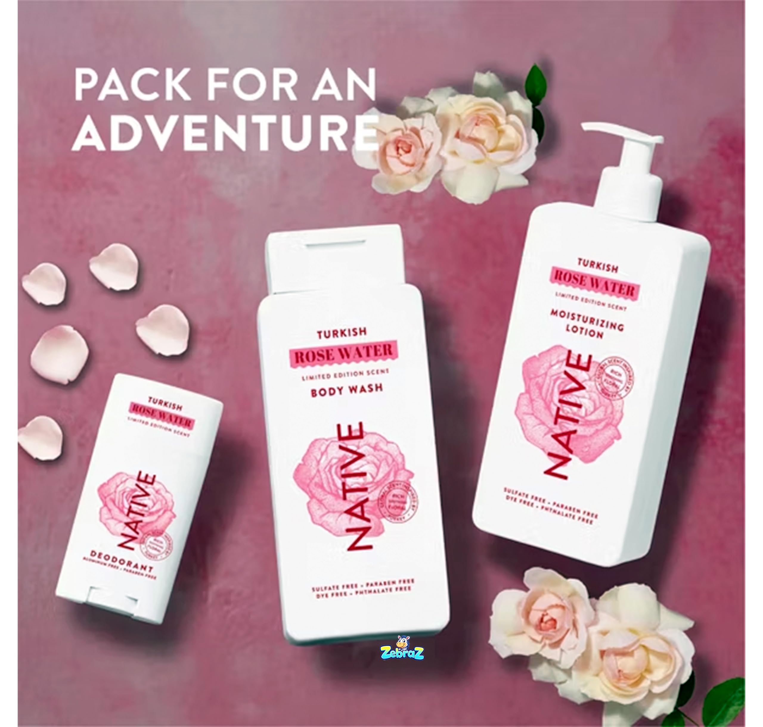 Native - Passport Limited Edition Global Flavors Sulfate-Free Body Wash - Turkish Rose Water - 18 fl oz - Pack Of 02