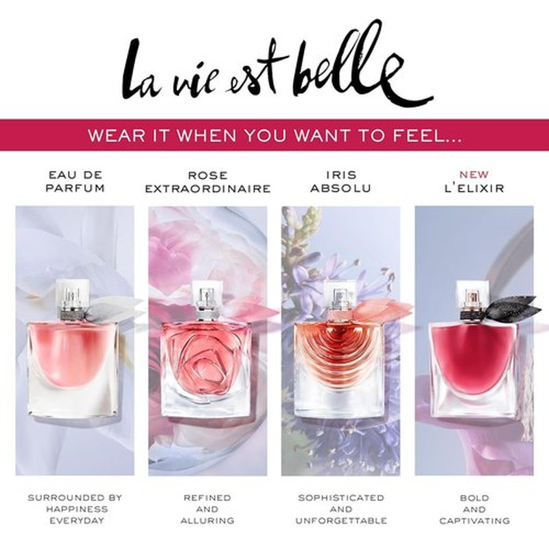 Lancôme La Vie Est Belle L'Elixir Eau De Parfum 3.4 Fl. Oz - Warm Floral Scent with Raspberry, Bergamot & Cocoa Butter - Women's Fragrance