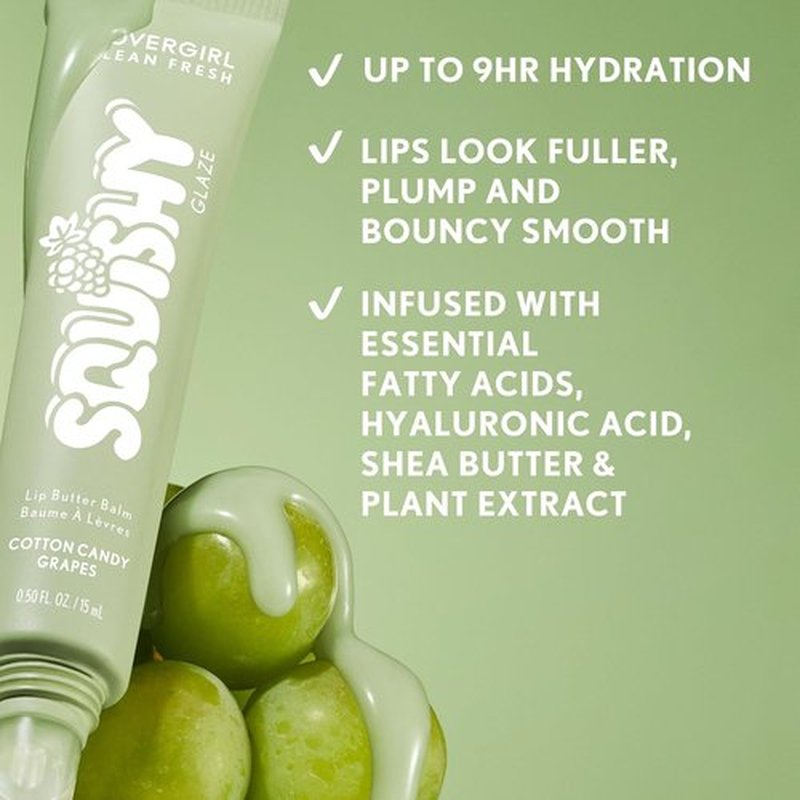 COVERGIRL Clean Fresh Lip Butter Balm - Flavored, Non-Sticky Formula with Vitamin E & Shea Butter | 120 Cotton Candy Grapes