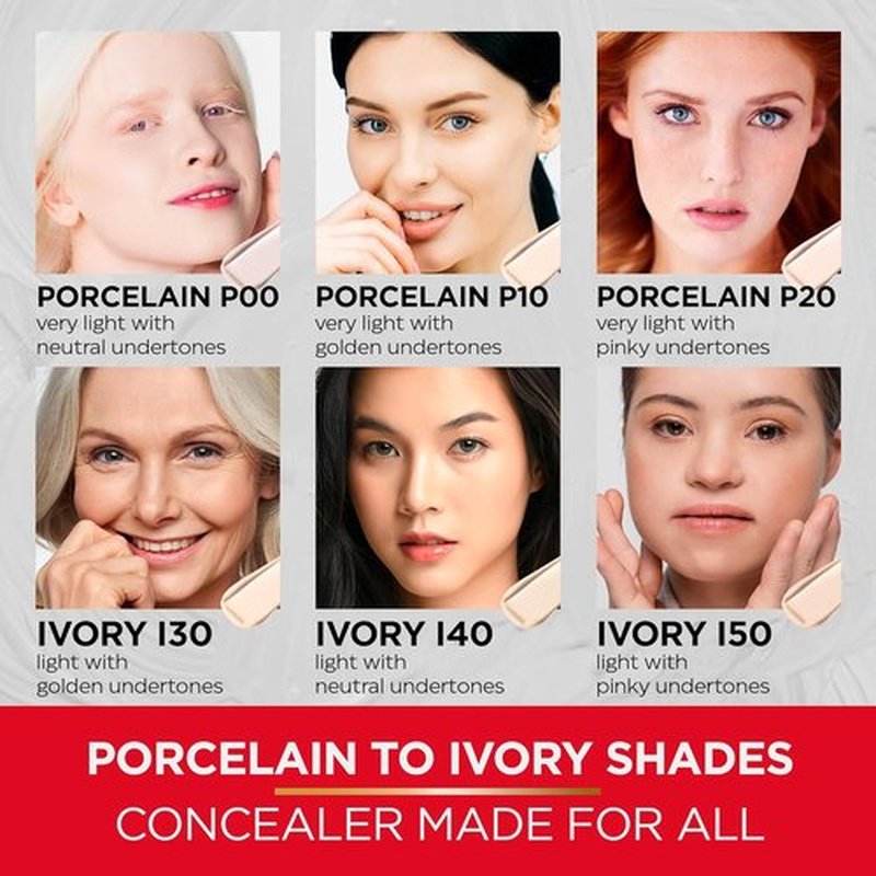 Mirabella Invincible Under Eye Concealer - Full Coverage Hydrating Formula for Dark Circles & Fine Lines | Ivory I40