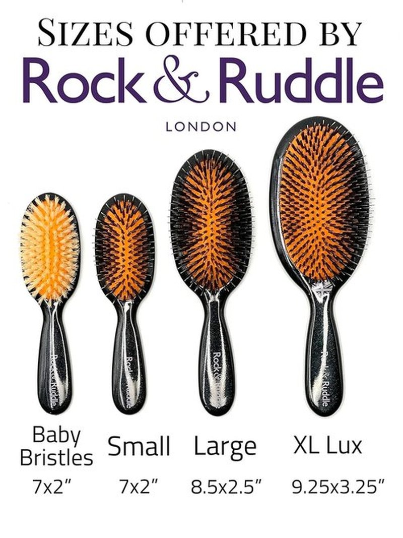 Rock & Ruddle Natural Mixed Bristle Hair Brush - Large 21 cm for Women & Kids | Ideal for Wet or Dry Hair, Detangling & Smoothing