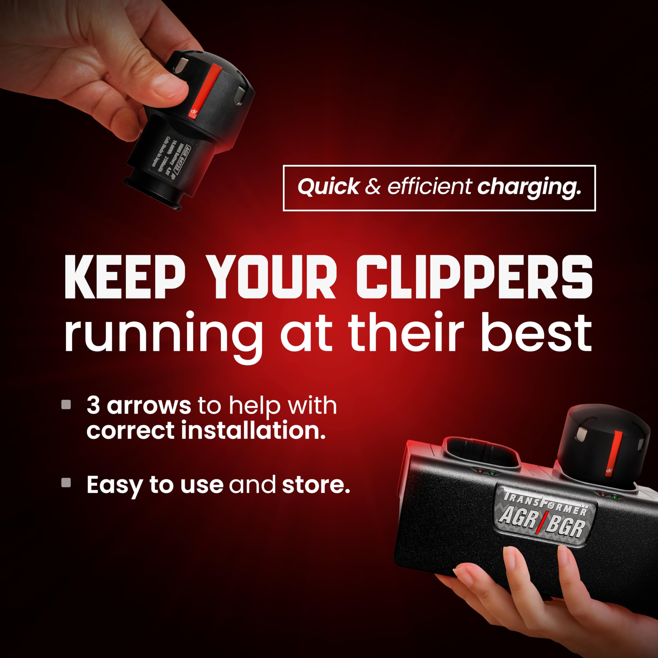 Artisan Power Double Charger and Two Replacement Batteries | Best for Andis PowerGroom AGR+ and BGR+ Series Clippers | NiMH Rechargeable Battery Pack | 2100 mAh - 27% Higher Than the OEM Batteries