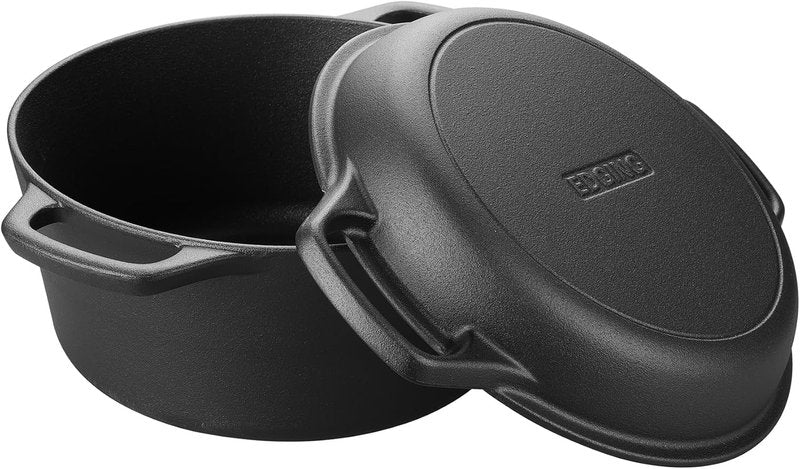 EDGING CASTING 5QT Pre-Seasoned Cast Iron Dutch Oven - 2-in-1 Sourdough Bread Baking Pan & Skillet Lid
