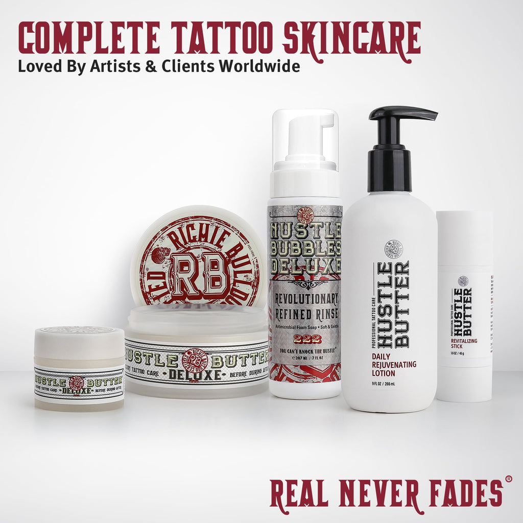 Hustle Butter Tattoo Aftercare - Portable Balm Stick - On The Go Tattoo Aftercare - Naturally Derived Vegan Cruelty Free - Mess Free - 1.6 oz