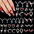 JODSONE Nail Charms Drill Set for Nails,24 Drills, Available in 12 Different Designs with Tweezers,Nail Gems Nail Pearls Charms sets for Nails Supplies, Charms for Nails Design Nail Art Kit