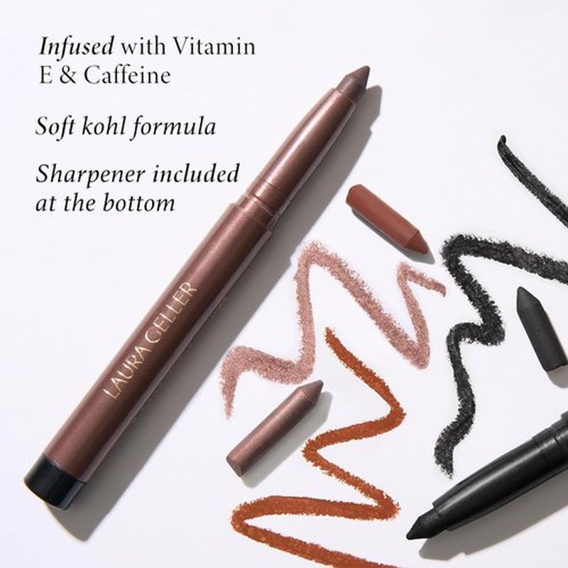 LAURA GELLER NEW YORK Kajal Kohl Eyeliner Pencil - Longwear, Smooth & Blendable, Deep Black
