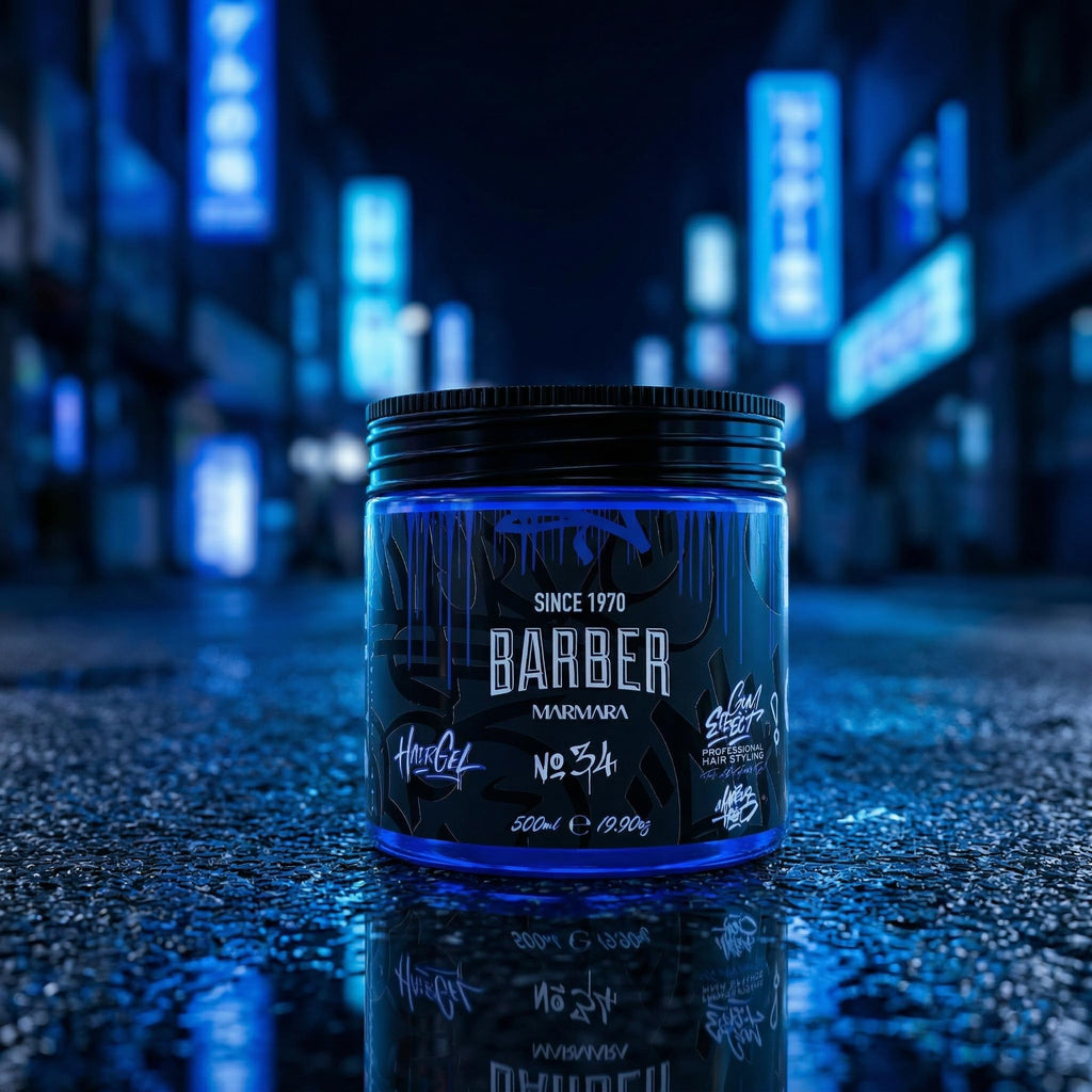 barber marmara No 34 Hair Styling Gel for Men Strong Hold, Long-Lasting Volume, No Residue, Style Wet Or Dry Masculine Fresh Barber Quality Finish 16.9 fl oz
