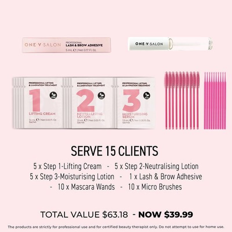 One V Salon Essential Brow lamination professional kit - Instant Lift for Brows – Vegan, Long-Lasting – complete kit with sachets, tools(Multicolor-2)