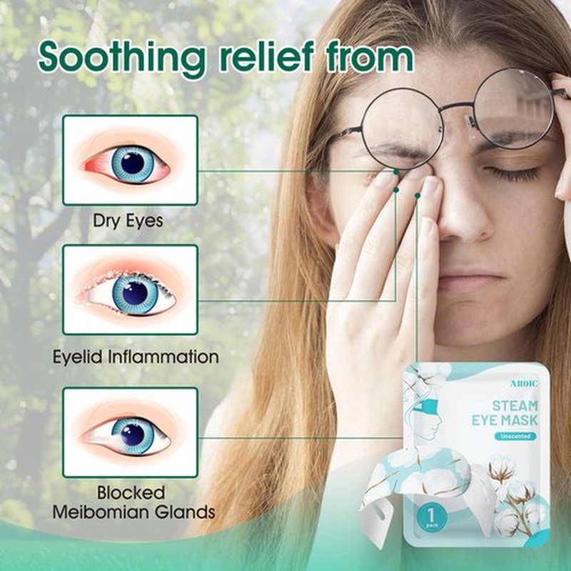 60 Pack Steam Eye Masks Disposable for Dry Eyes, Heated Eye Mask Warm Compress for Eyes, Relaxation Mothers Day Gifts Self Care for Women, Spa Travel Essentials - Lavender, Unscented, Chamomile, Rose