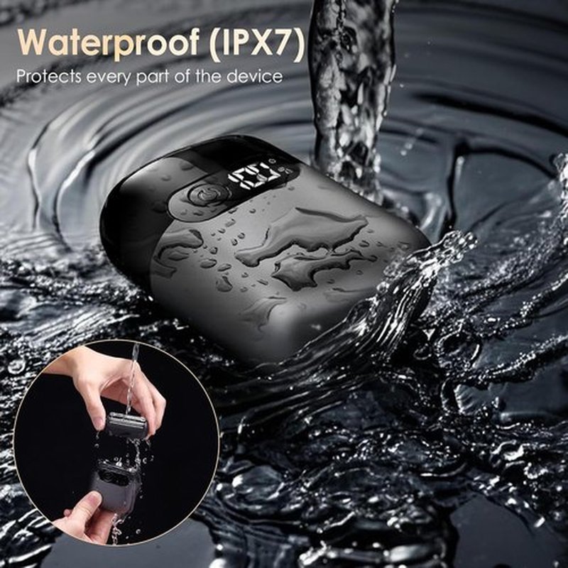 Skiennix Electric Razor - Waterproof Foil Shaver & Beard Trimmer | Fast Charge USB-C, Charcoal Black