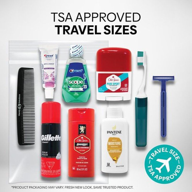 Handy Solutions Men's Travel Kit - 10 Piece Resealable Set for Easy Organization