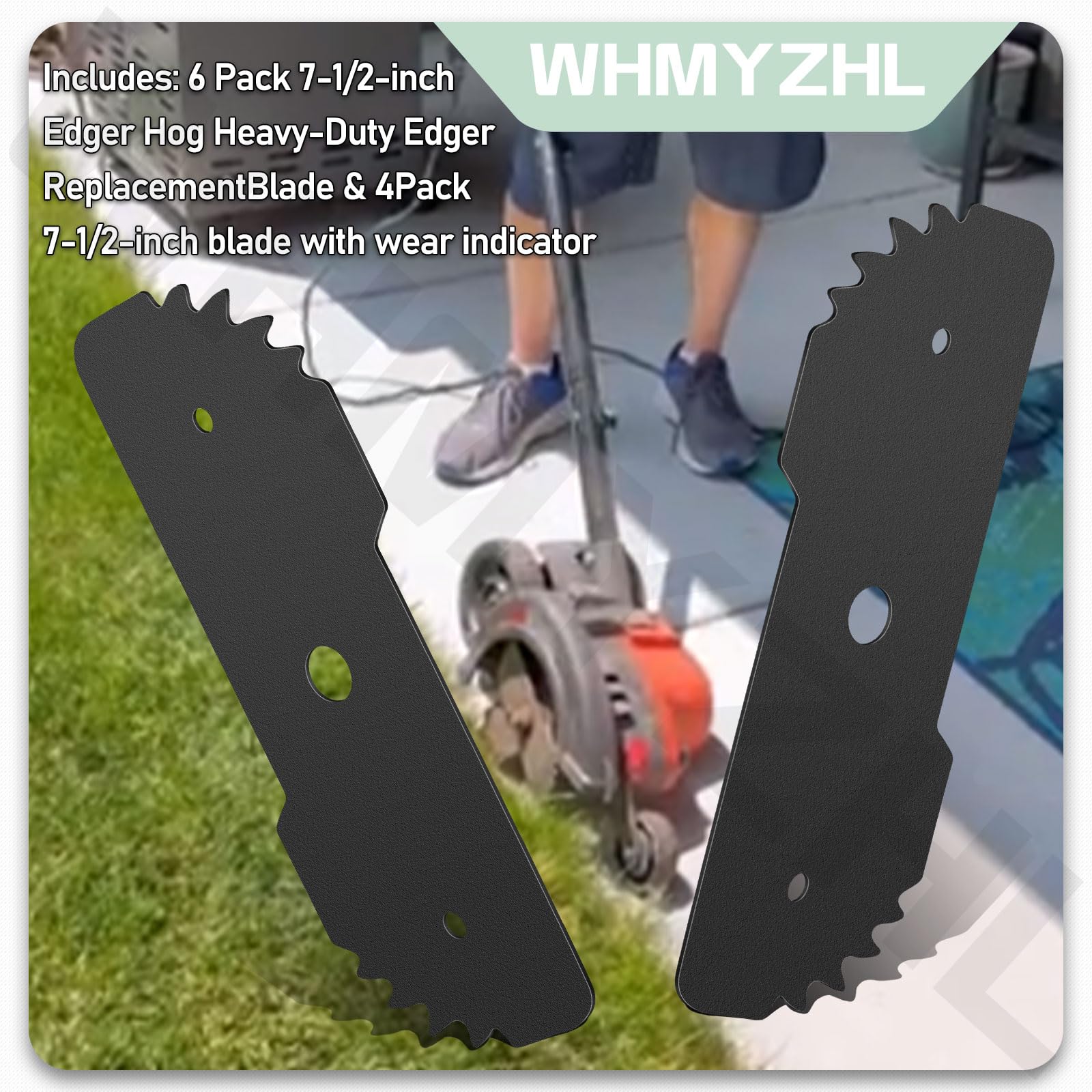 WHMYZHL (6 Pack) EB-007 7-1/2" Edge Hog Heavy Compatible with Black Decker LE750 LE710 LE760FF LE760/Craftsman CMEED400 String Trimmer/Edger, Duty Edger Replacement Blades - with 4-Wear Indicators