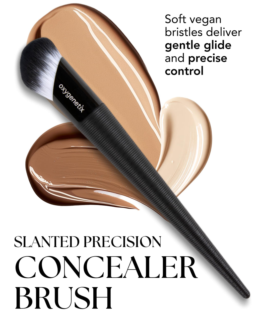 Oxygenetix Concealer Brush | Slanted Precision Beauty Makeup Brush with Vegan Bristles | Blending Tool for Face & Contour