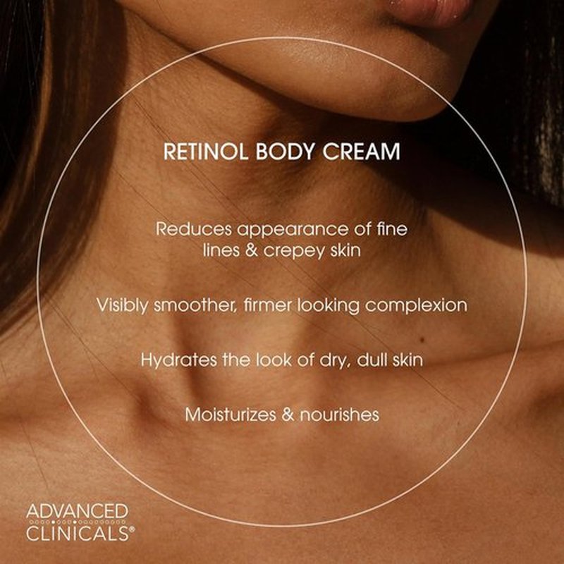 Advanced Clinicals Retinol Body Lotion - Anti-Aging Moisturizer for Face & Body | 16 Ounce, Targets Fine Lines & Wrinkles