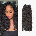 WEQUEEN Burmese Curly Bundles Human Hair 16A Brazilian Virgin Hair 16 Inch Thick Weave Natural Black