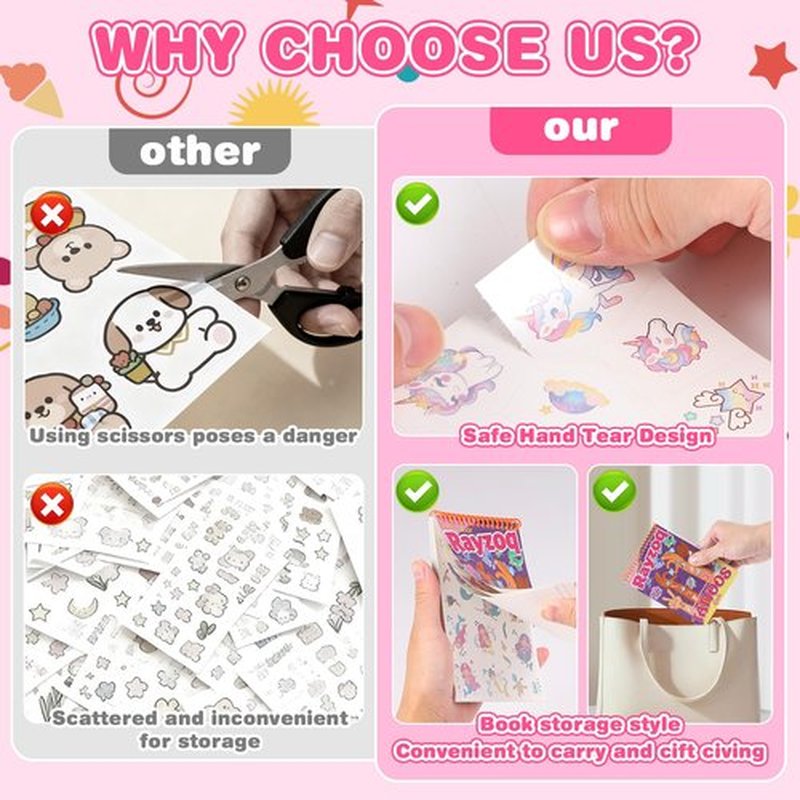 350PCS Kids Temporary Tattoos, Pre-Cut Safe Dinosaurs Unicorn Butterfly Animals, Easter Basket Stuffers Party Favors Classroom Prizes Stocking Stuffers Birthday Gifts Boys Girls Ages 3-12