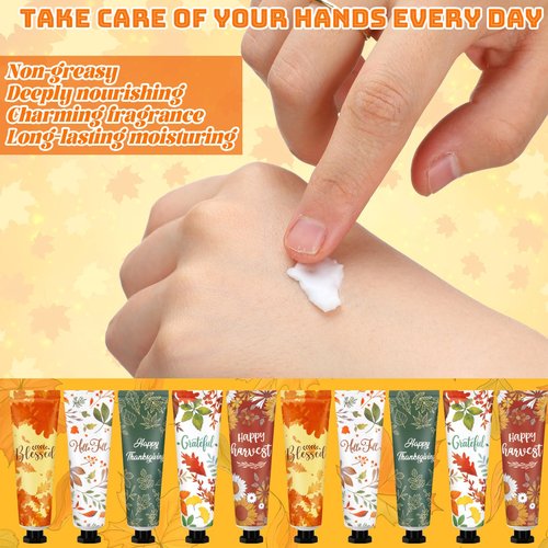 Heigble 40 Pcs Thanksgiving Fall Hand Lotion Gifts Bulk for Women Maple Leaves Hand Cream 30ml Natural Botanical Fragrance Mini Lotion for Chapped Hands Travel Thanksgiving Autumn Party Supplies