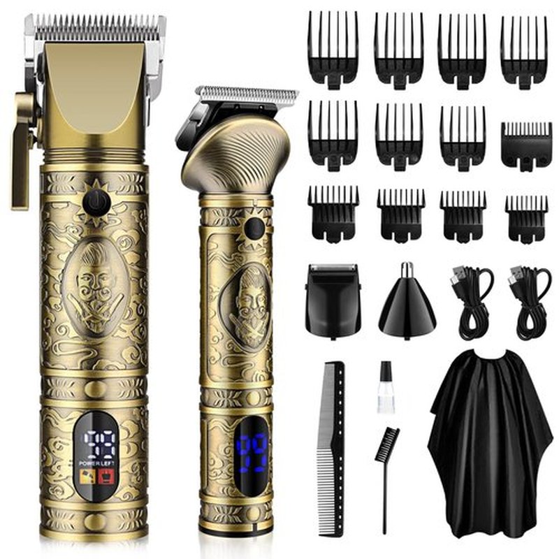 GSKY Hair Clippers for Men Professional, Cordless Clippers for Hair Cutting, Mens Hair Clippers and Trimmer Kit for Barber with LED Display