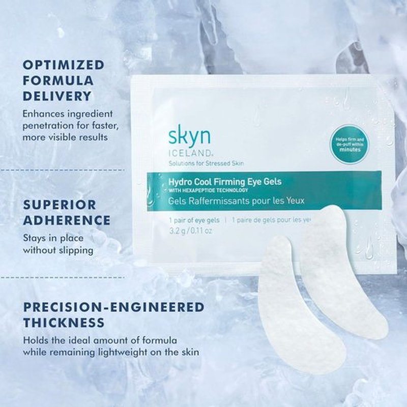 Skyn ICELAND Hydro Cool Firming Eye Gel Patches - Reduce Dark Circles & Puffiness | 4 Pairs