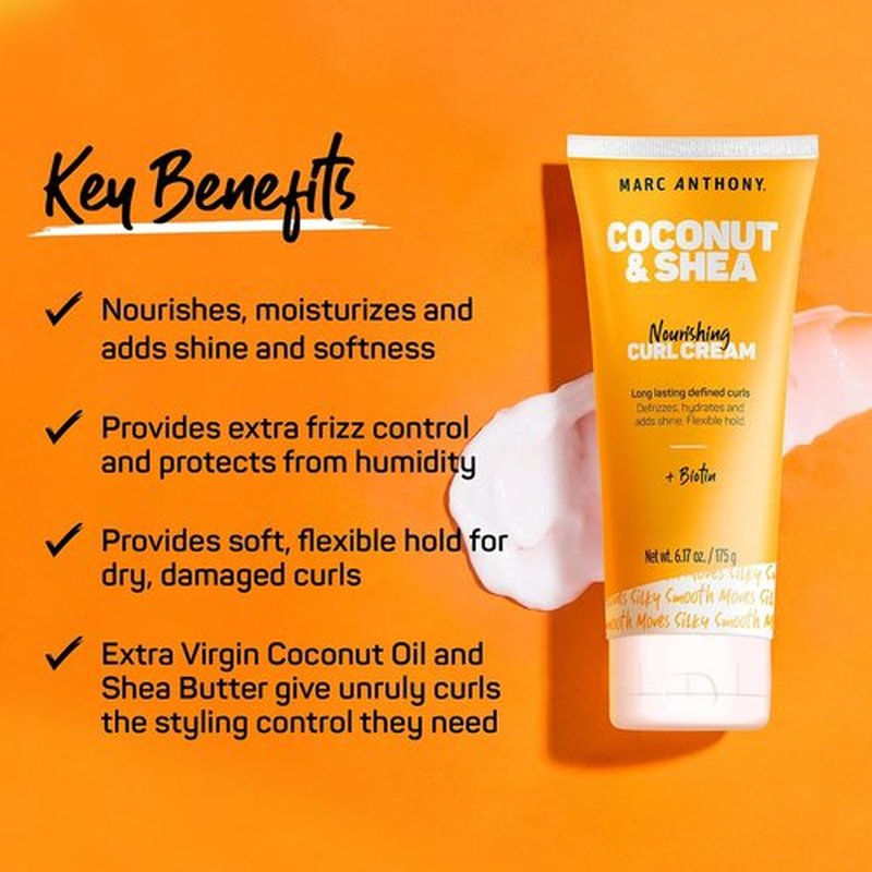 Marc Anthony Nourishing Curl Defining Cream - Hydrating Coconut & Shea Formula for Extra Dry Hair | Long-Lasting Hold & Shine