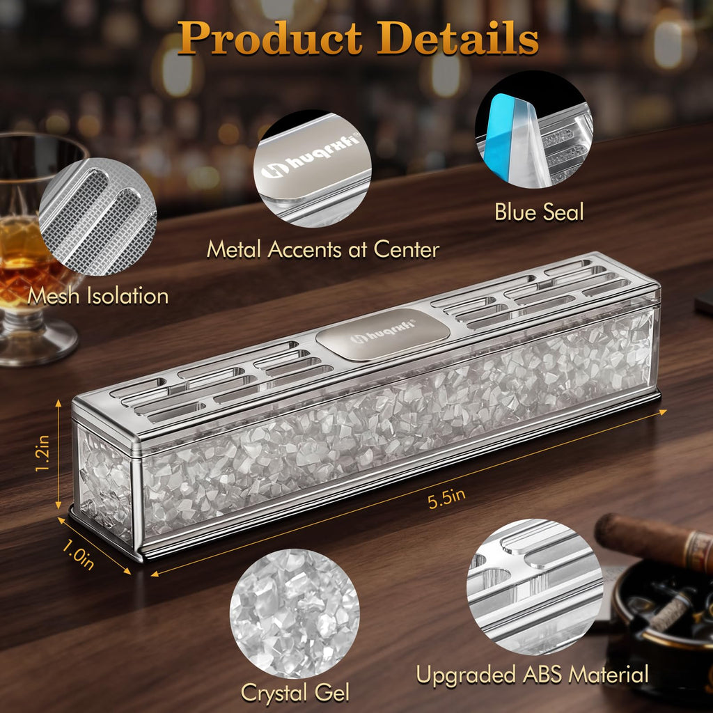 HUQRXFI Pre-Filled Cigar Humidifier – Ready-to-Use Crystal Gel Humidifier, Cigar Humidor Accessories, Maintains Ideal 65-70% Cigars Humidity