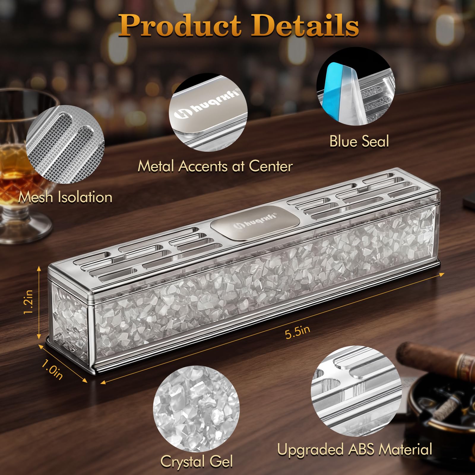 HUQRXFI Pre-Filled Cigar Humidifier – Ready-to-Use Crystal Gel Humidifier, Cigar Humidor Accessories, Maintains Ideal 65-70% Cigars Humidity