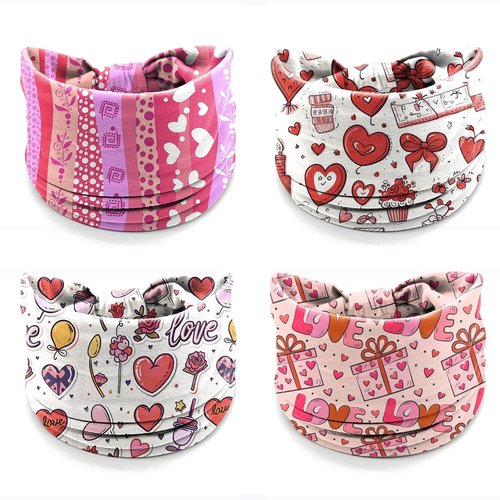 IDDFEVE 4Pcs Valentine's Day Headbands for Women - Heart Love Holiday Hair Bands, Festive Gift Hair Accessories(Balloon)