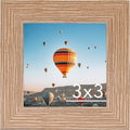 JCJMY 3x3 Picture Frame - Sturdy Rustic Brown Tabletop Frame with Shatter-Resistant Plexiglass