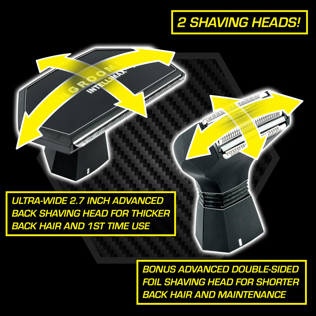 MANGROOMER - INTELLIMAX PRO - (Version 1.0) - New Back Hair Shaver with Extreme Reach Handle and Features a New INTELLIMAX PRO Lithium Battery System! - (This is Version 1.0)
