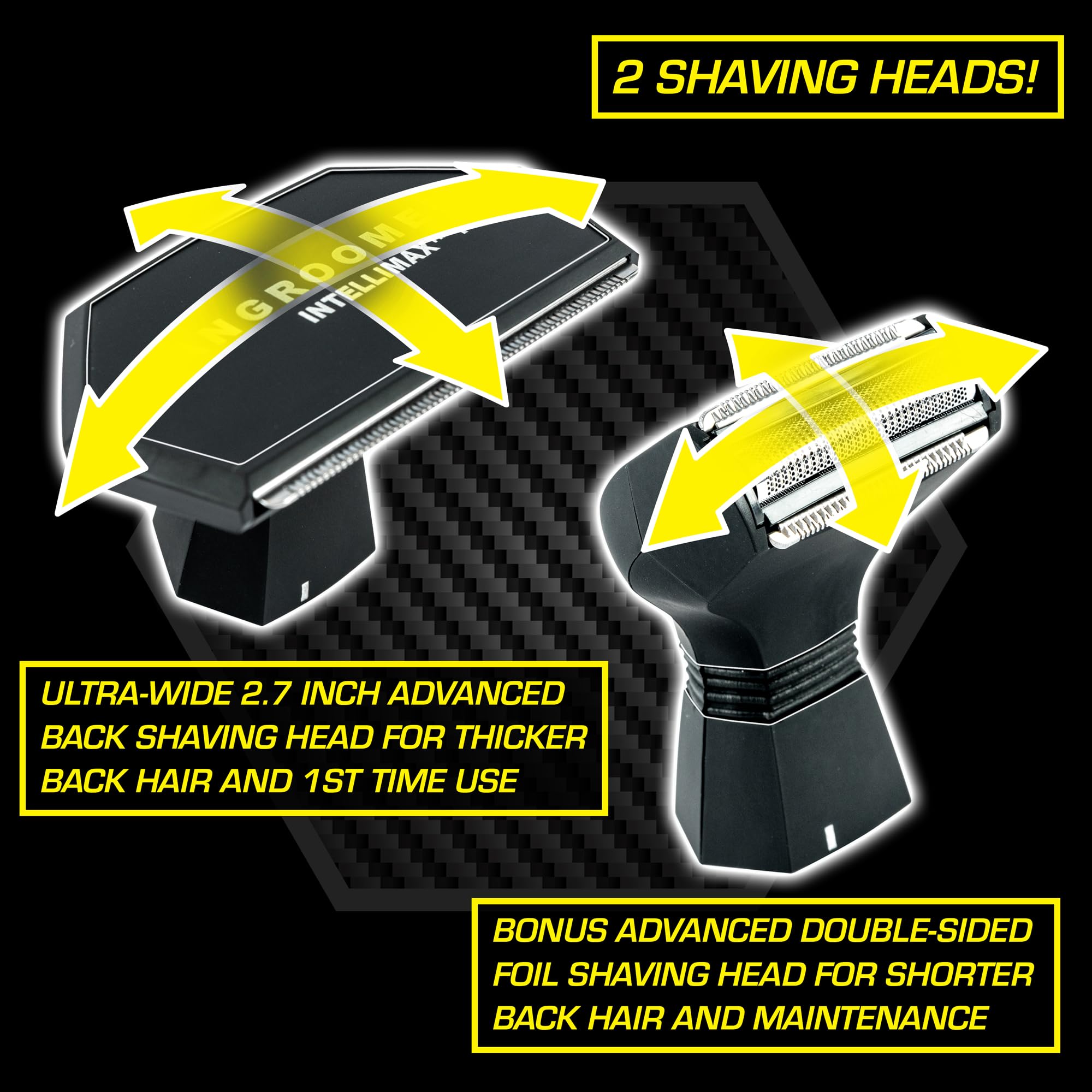 MANGROOMER - INTELLIMAX PRO - (Version 1.0) - New Back Hair Shaver with Extreme Reach Handle and Features a New INTELLIMAX PRO Lithium Battery System! - (This is Version 1.0)