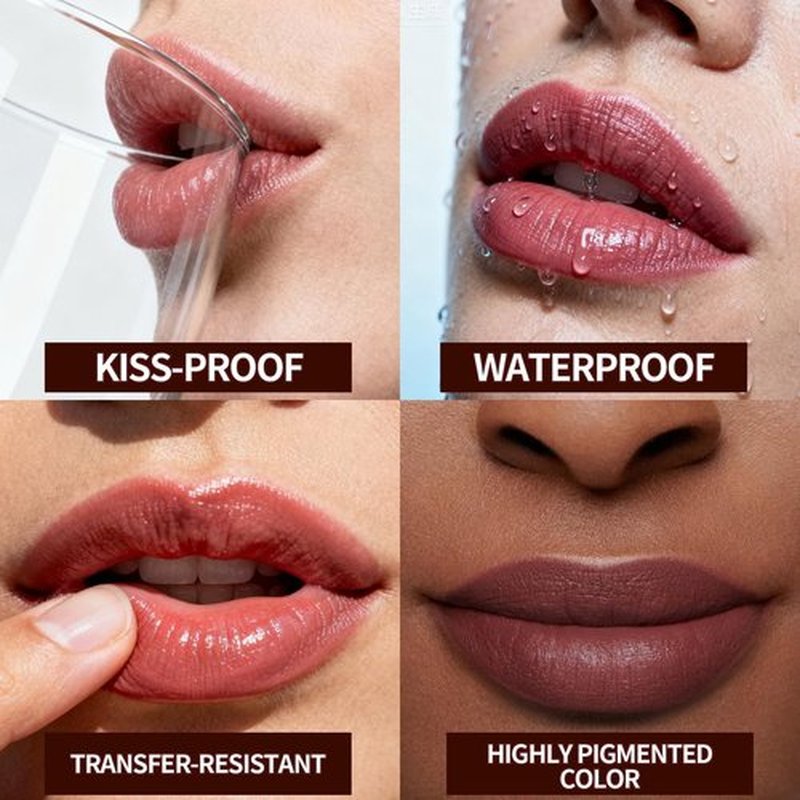 JUNECODE 3Pcs Lip Stain Peel Off Set, Peel Off lip Liner Stain Long Lasting Waterproof, Matte Lip Tattoo Tint Transfer Proof, Highly Pigmented Color Lip Makeup(#01+02+03)