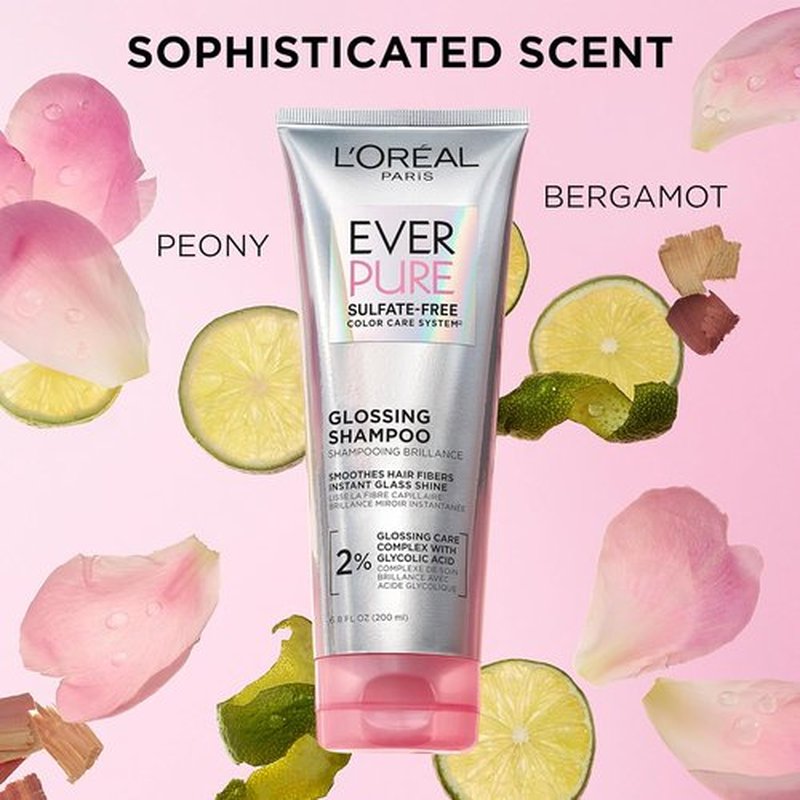 L'Oreal Paris EverPure Glossing Shampoo & Conditioner Set - Sulfate-Free, Glycolic Acid for Shine & Smoothness, 1 Kit