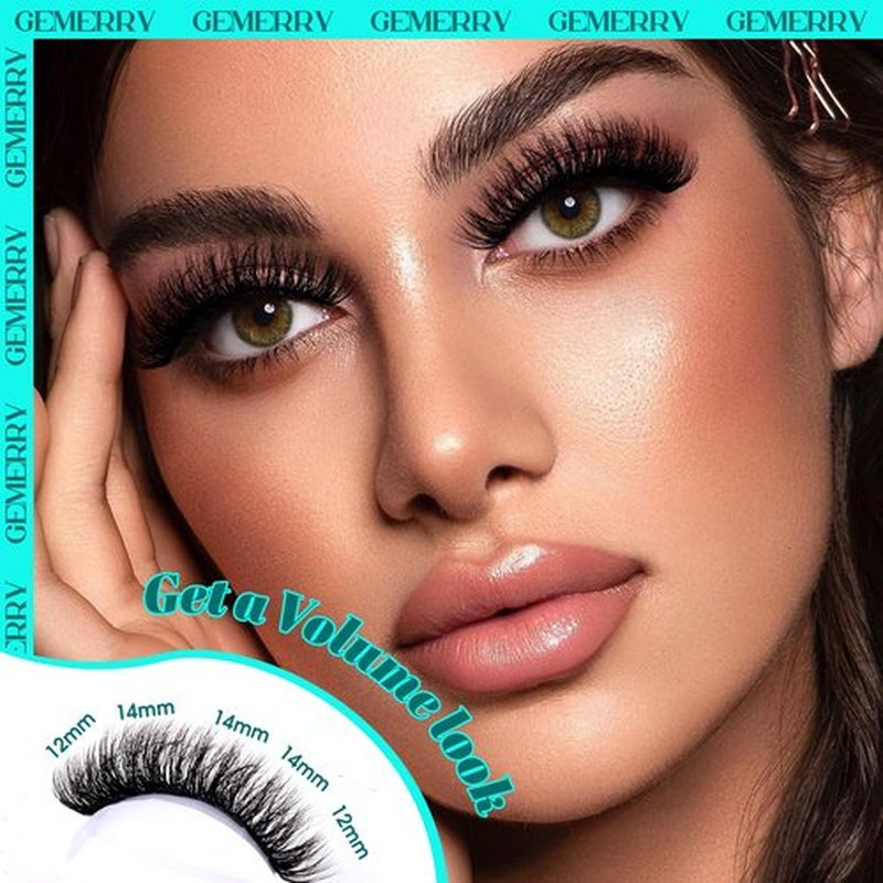 GEMERRY Lash Clusters Fluffy Eyelash Clusters Extensions 3D Effect Cluster Lashes 10-18mm Multilayered Eyelash Clusters Reusable Wispy Individual Lashes(3D-80P-0-18mm)