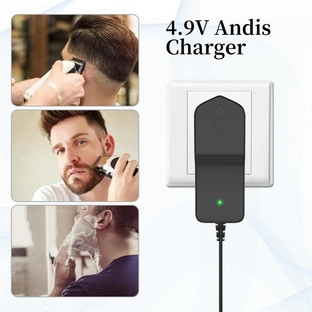 XMHEIRD 4.9V AC Adapter Charger for Andis Slimline Pro Lithium-ion T-Blade Trimmer D-8 32490 32400 32475 32810 32690 33785 32445 32485 32680 32490 Shaver Power Cord