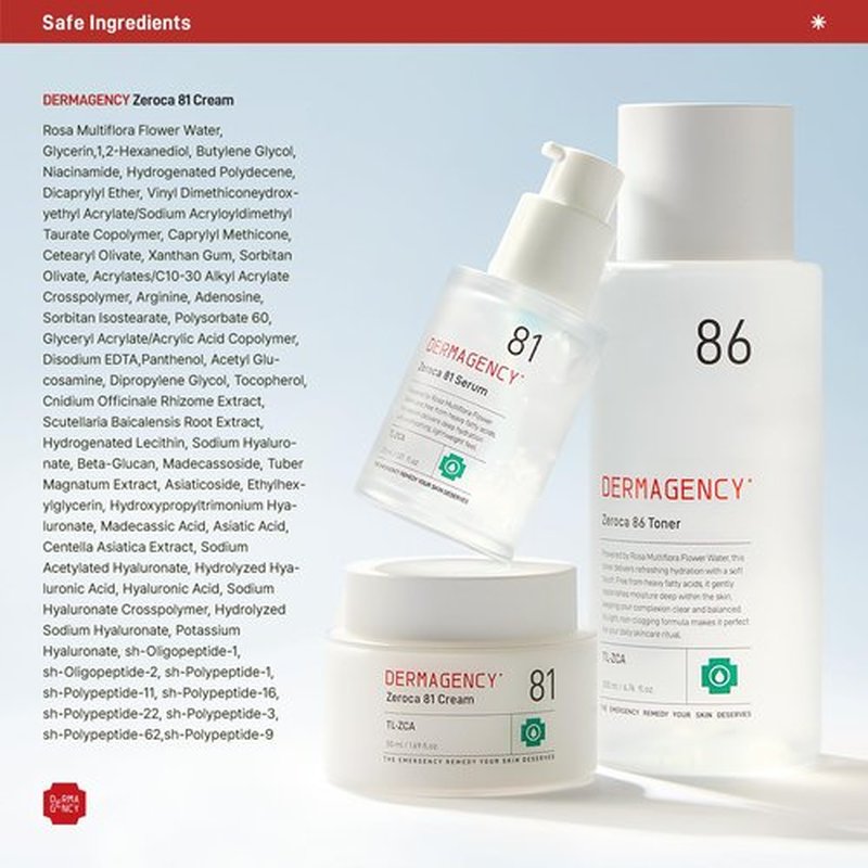 DERMAGENCY Zeroca 81 Cream – Korean Wild Rose Moisturizer for Acne-Prone & Sensitive Skin, Controls Sebum, Lightweight Hydration for Smooth Texture | 60ml/ 2.02oz