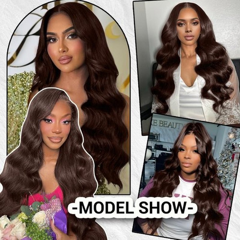 litmisr Chocolate Brown Lace Front 220% Density Brown Wig Human Hair 13x6 Hd Lace Front Wigs Human Hair Brown Pre Plucked with Baby Hair 26 Inch Brown Loose Body Wave Human Hair Wig for Women