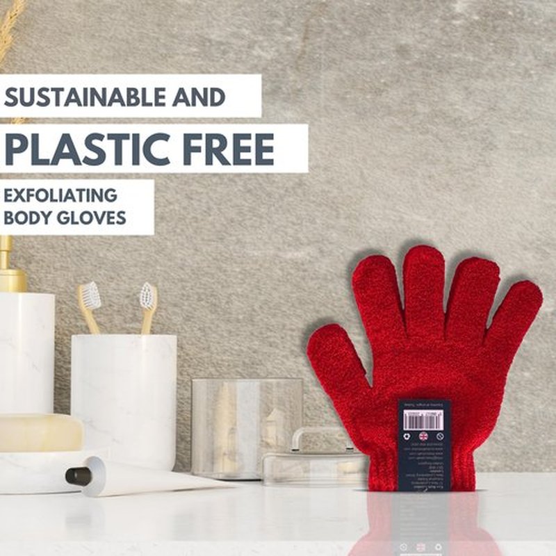 Eco Bath London Exfoliating Body Gloves - Exfoliating Bath Gloves for Shower, Massage, and Body Scrubs, Dead Skin Cell Remover for Smooth, Radiant Skin, One Size