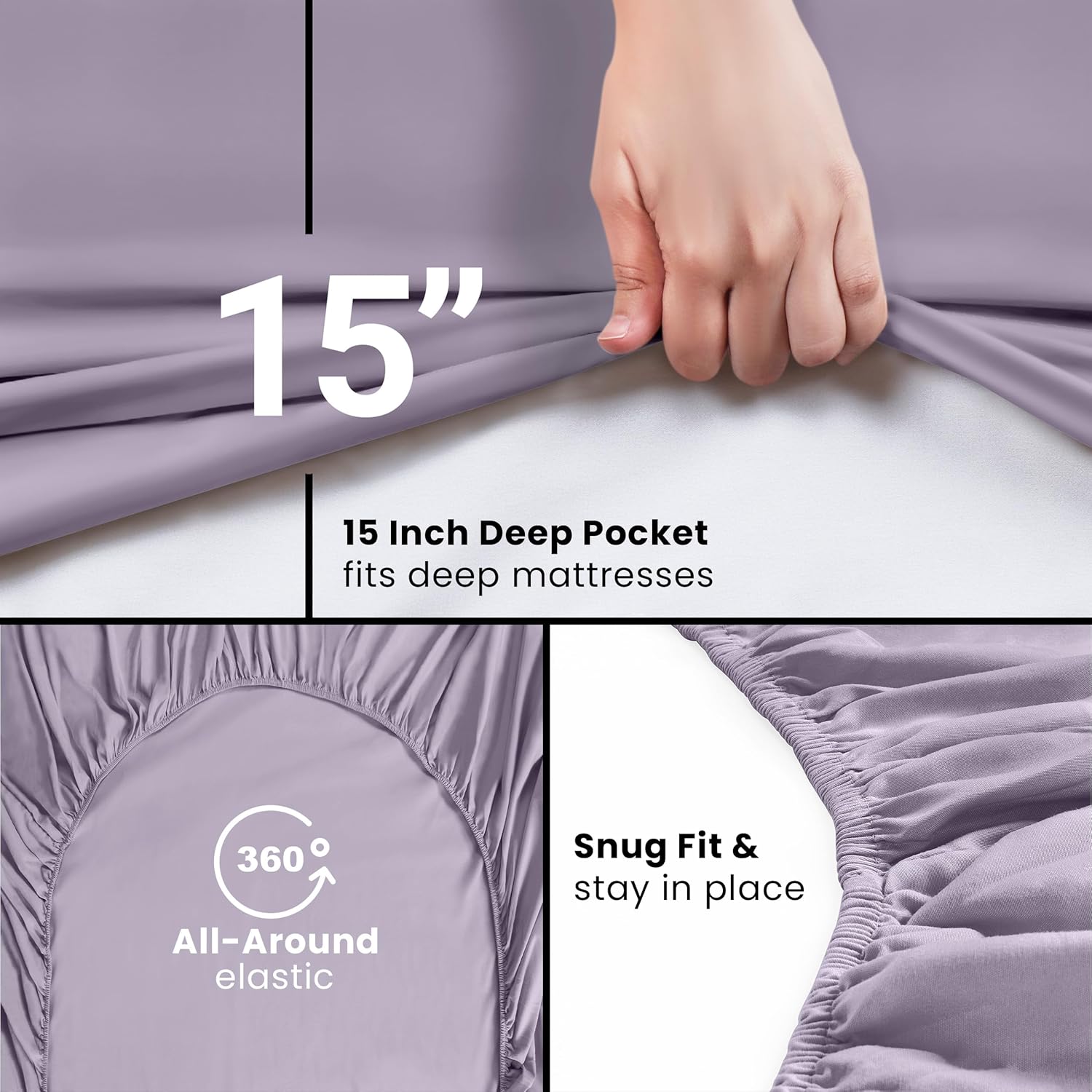 Utopia Bedding Twin Fitted Sheet - Soft Microfiber - Deep Pocket - Shrinkage & Fade Resistant | Lavender