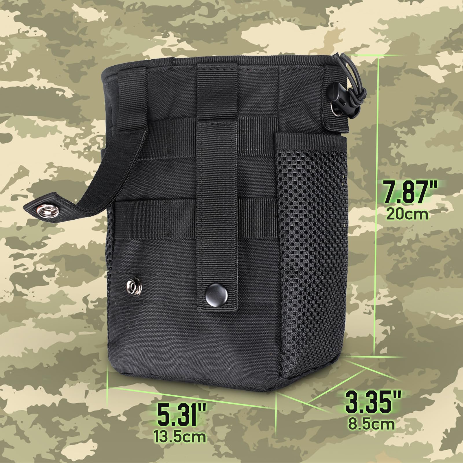 LIVANS Tactical Molle Dump Pouch, Magazine Drop Pouch Drastring Ammo Bag