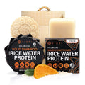 Viori Citrus Yao Shampoo & Conditioner Bar Set | Handcrafted Rice Water Formula for Hair Growth - Bamboo Holder Included