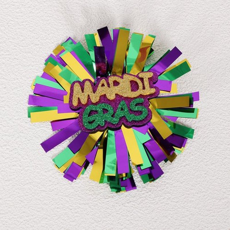 Happy Mardi Gras Hair Bows Glitter Metallic Green Gold Purple Pom Pom Cheer Barrettes Hairpins Fat Tuesday Parade Costume Outfit Decor Accessories Gift for Women Girls Kids