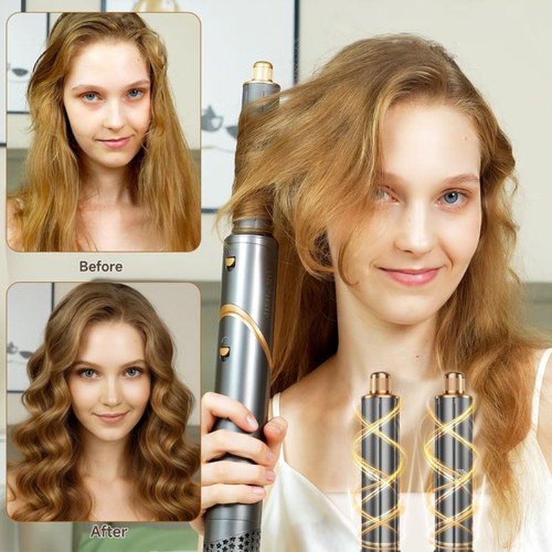 AVENHO 8 in 1 Hot Air Brush Hair Styler, High-Speed Hair Dryer Brush with Auto Wrap Curlers, Foldable Ionic Blow Dryer Brush for Fast Drying, Volumizing & Curling, Multi-Styling Tool (Gifts for Women)