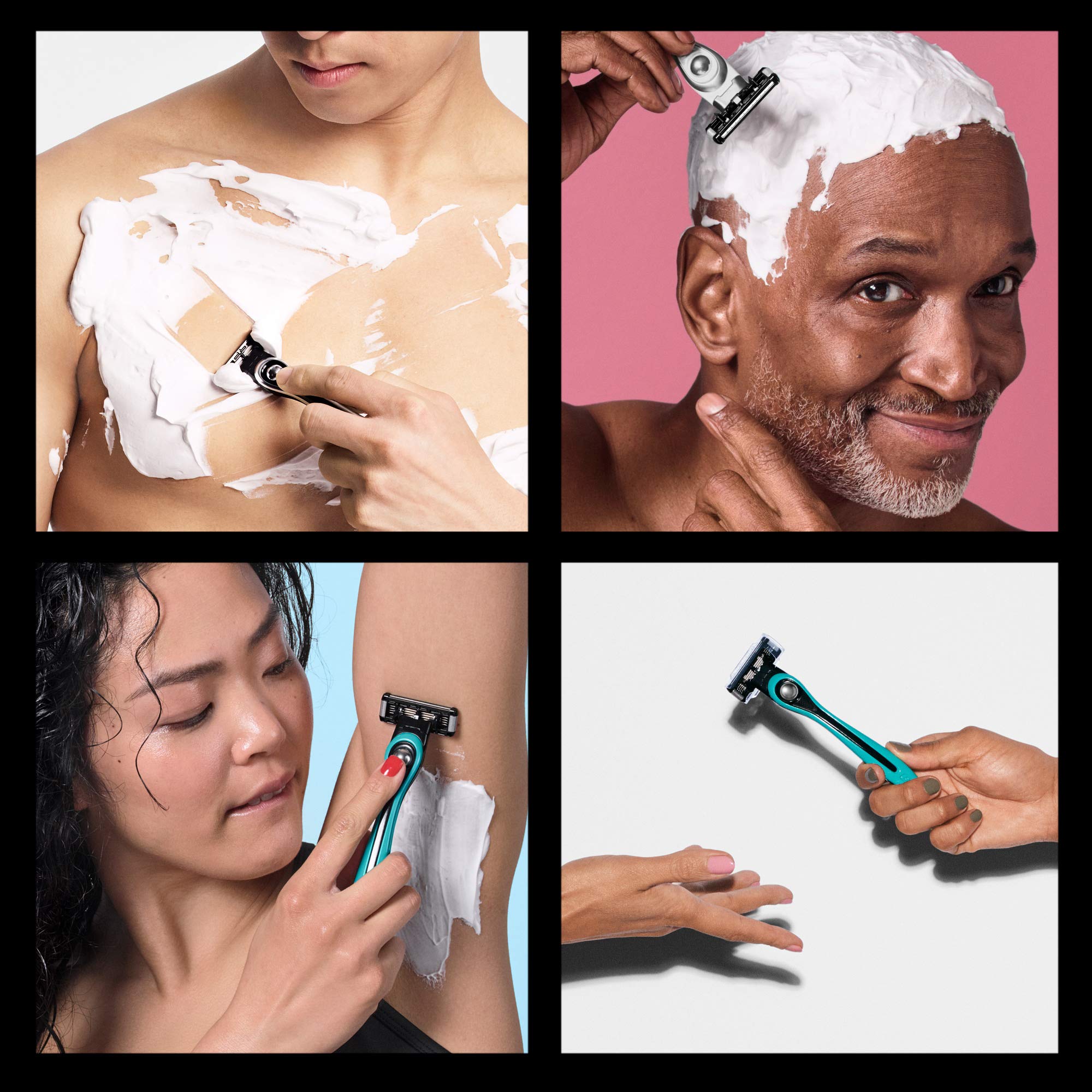 Made For YOU by BIC Shaving Razor Blades for Every Body - Men & Women, with 2 Cartridge Refills - 5-Blade Razors for a Smooth Close Shave & Hair Removal, NICKEL, Kit