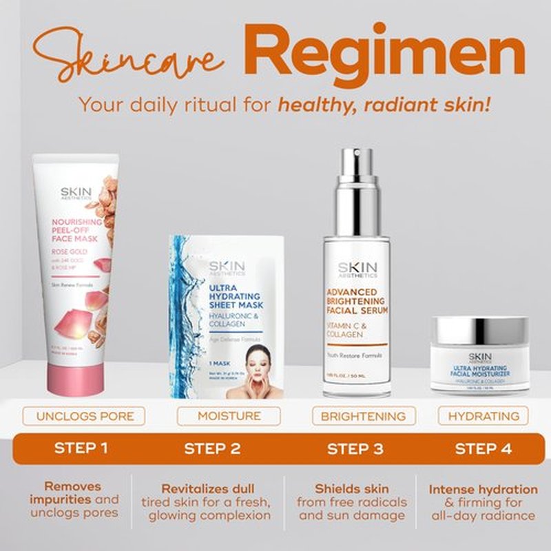 Skin Aesthetics Vitamin C Serum For Face - Dermatologist Tested - with Collagen For Dark Spots, Skin Brightening, Anti-Aging & Acne + Fine Lines & Wrinkles - Vegan, Clean Beauty Korean Skin care